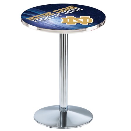 Holland Bar Stool Co 36" Chrome Notre Dame (ND) Pub Table, 28" dia. Top L214C3628ND-ND-D2